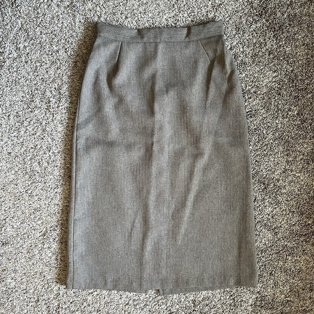 Vintage Pencil Skirt Size 10 Brown High Waist (26") Zipper Back Slit